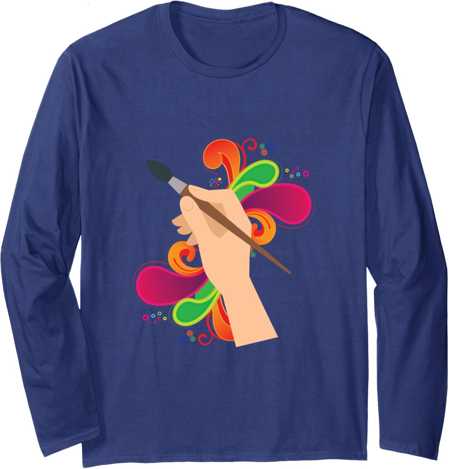 Long Sleeve Shirts for Men sweatshirt Hand Of Painter Lovely Art Color Range Painter Gift Long Sleeve Tee Streetwear Casual tops clothes