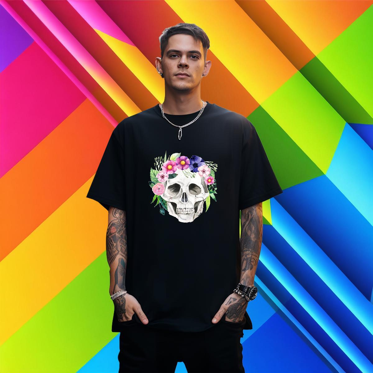 Loose T Shirt For Man 230g 100% Cotton flower Beach Custom Print Plus Size Pure Cotton Men Tshirts Factory Direct Polos