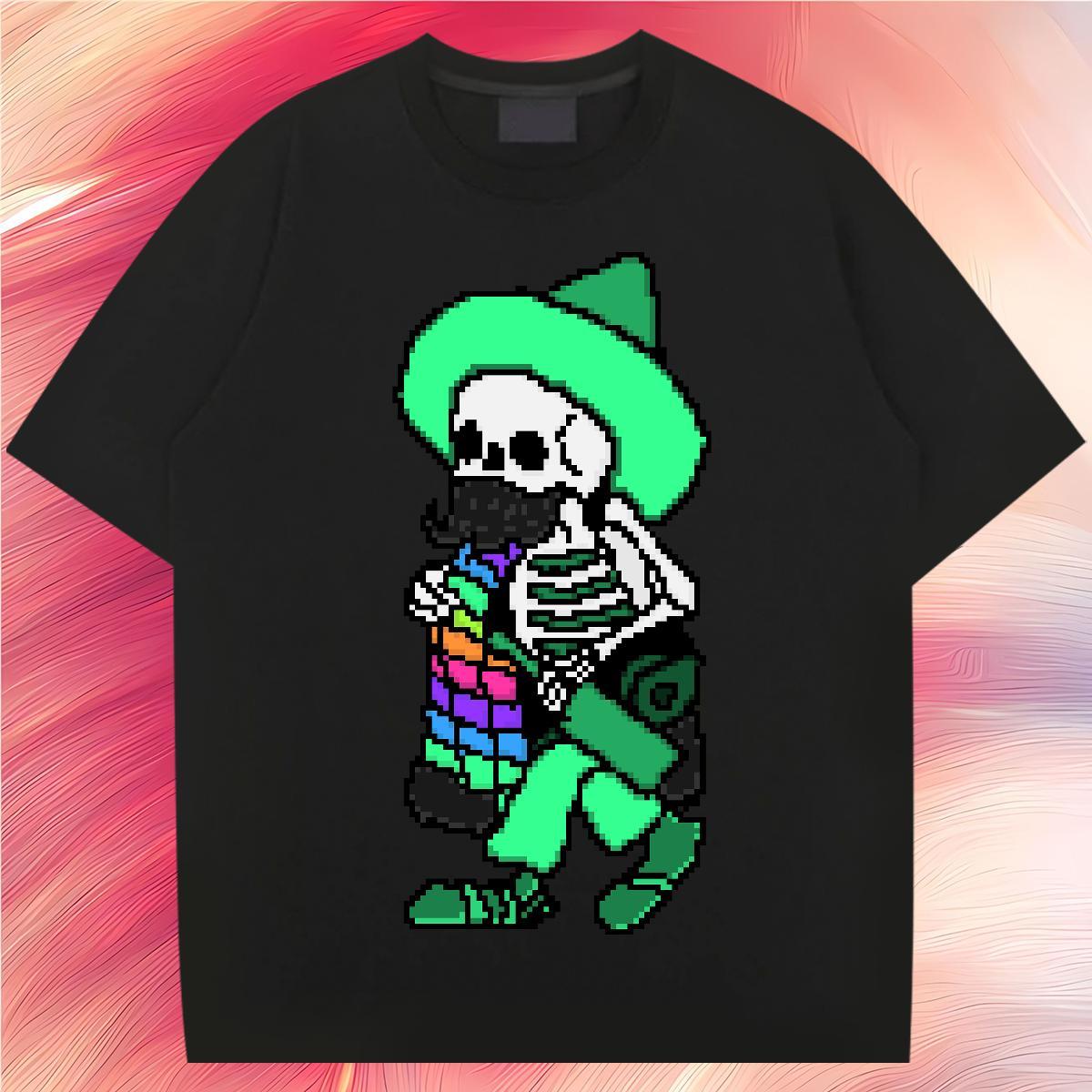Popular Man T Shirts 230g 100% Cotton skull Daily Outfit DIY Anime O Neck Short Sleeves Couples T Shirts DIY Customized Tops Shirt