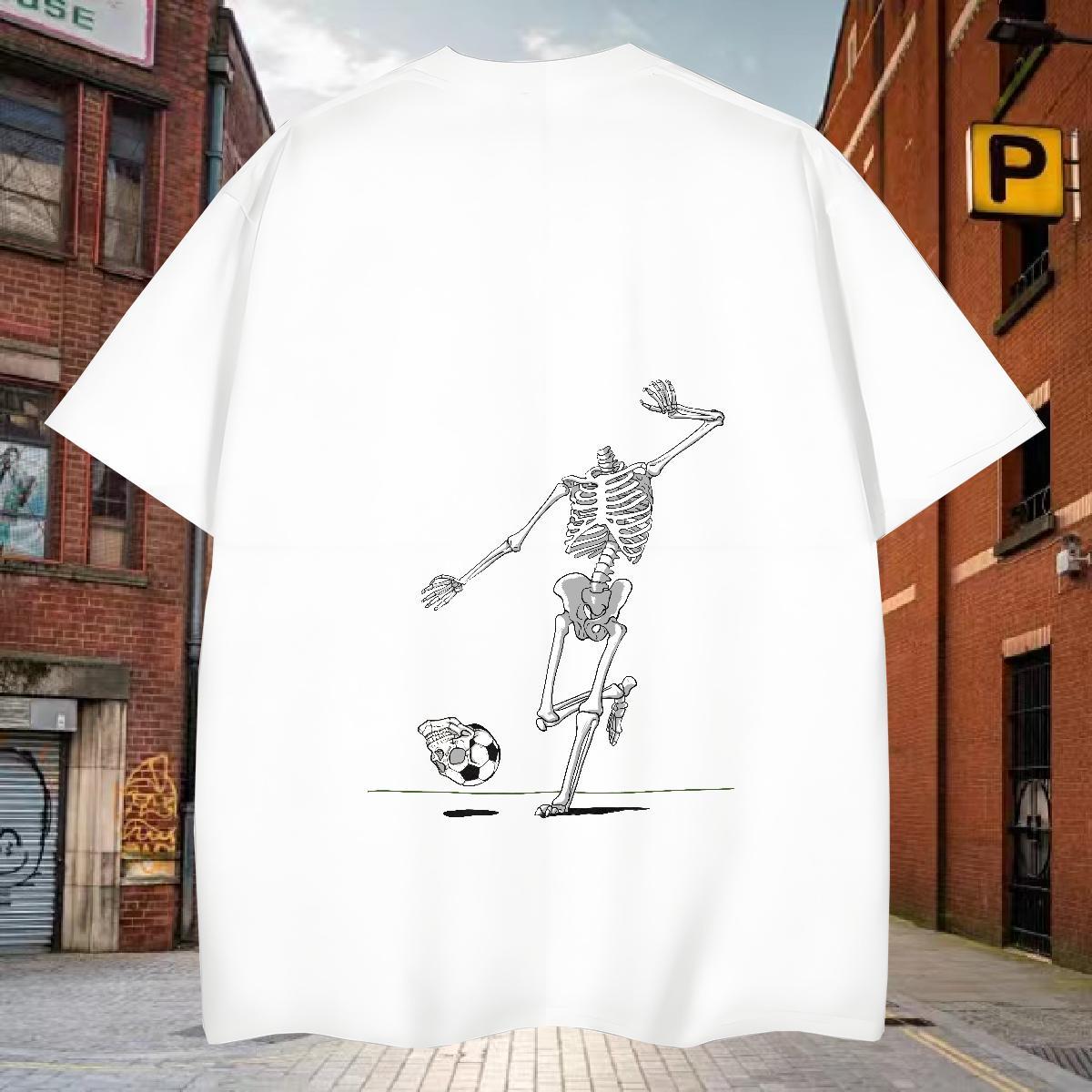 Free Shipping T shirt 230g Pure Cotton skull Casual Asian Size Breathable Men Tshirts Fashion Designer Clothings