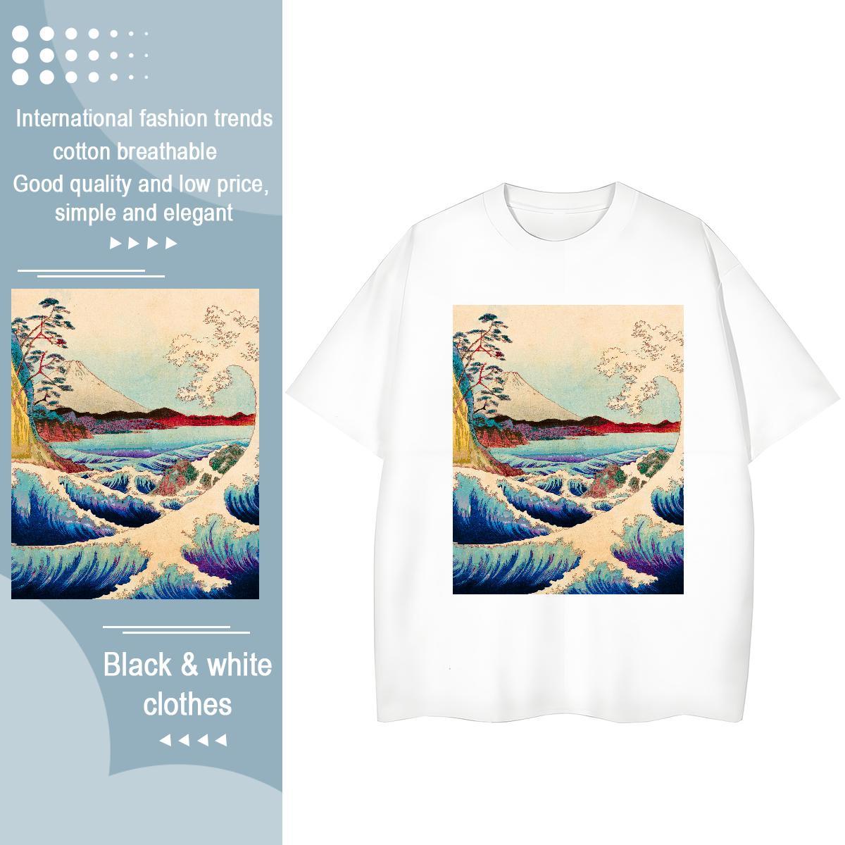 Unisex Unisex Tshirts 230g Cotton mountains Summer Casual Woman T Shirts Breathable Short Sleeve Custom Print Oversized Top Shirts