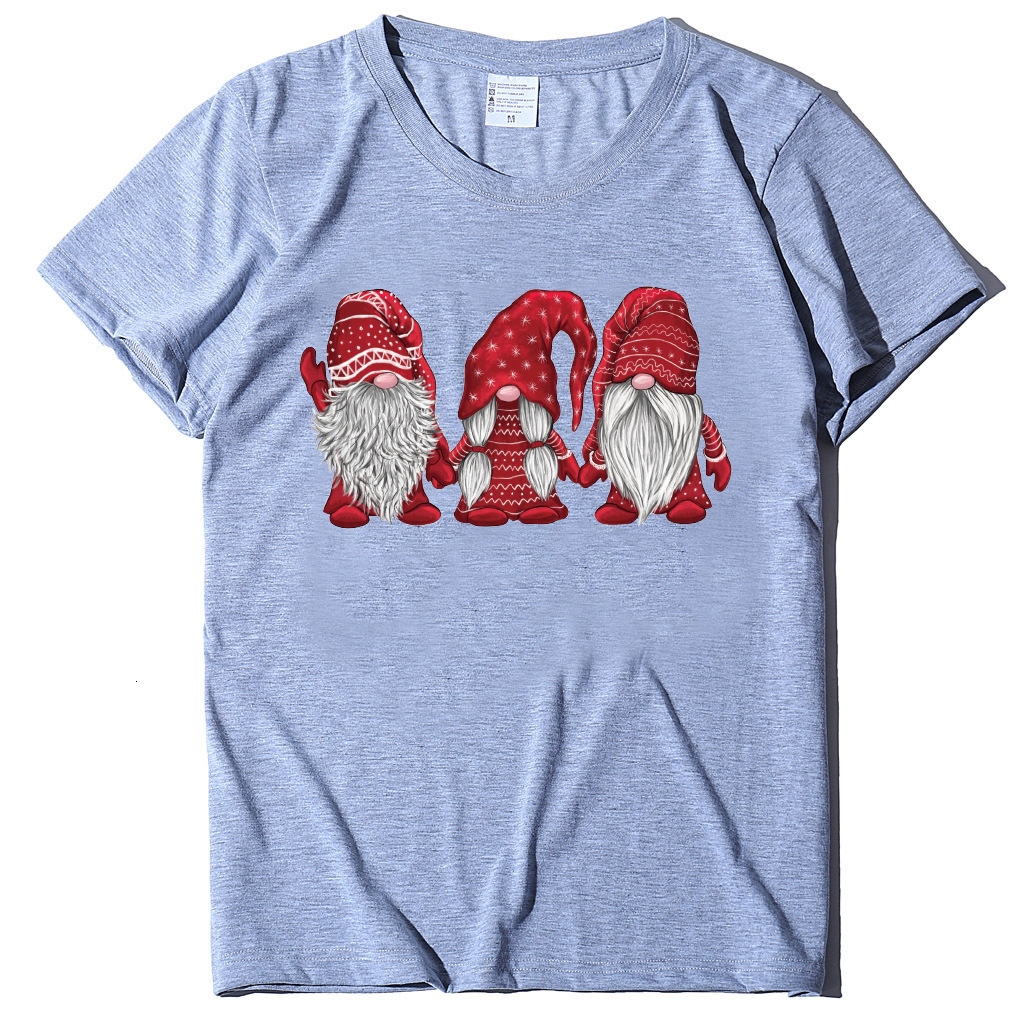 Women's European Dwarf Short sleeved Santa Claus Christmas T-shirt dongdumaoyi