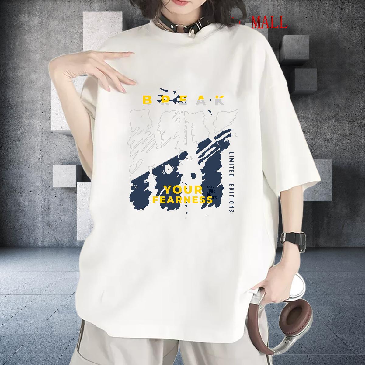 Free Shipping Couples T Shirts 100% Cotton 230g gun Street Casual T Shirts Women Breathable Short Sleeve Oversized L-4XL Wear