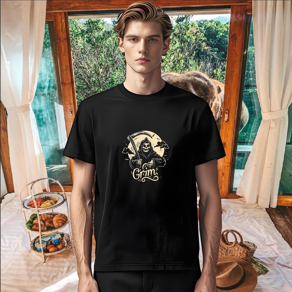 Unisex T shirt 230g Cotton skull Sports Casual Custom Print Oversized O Neck Short Sleeves Tshirt for Man Woman Designer Fashion Polos