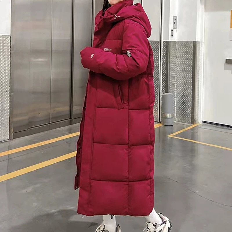 ITOOLIN Women Zipper Up Pockets Down Coat Autumn oversize Loose Turtleneck Thicken Long Winter Casual Parkas 240824