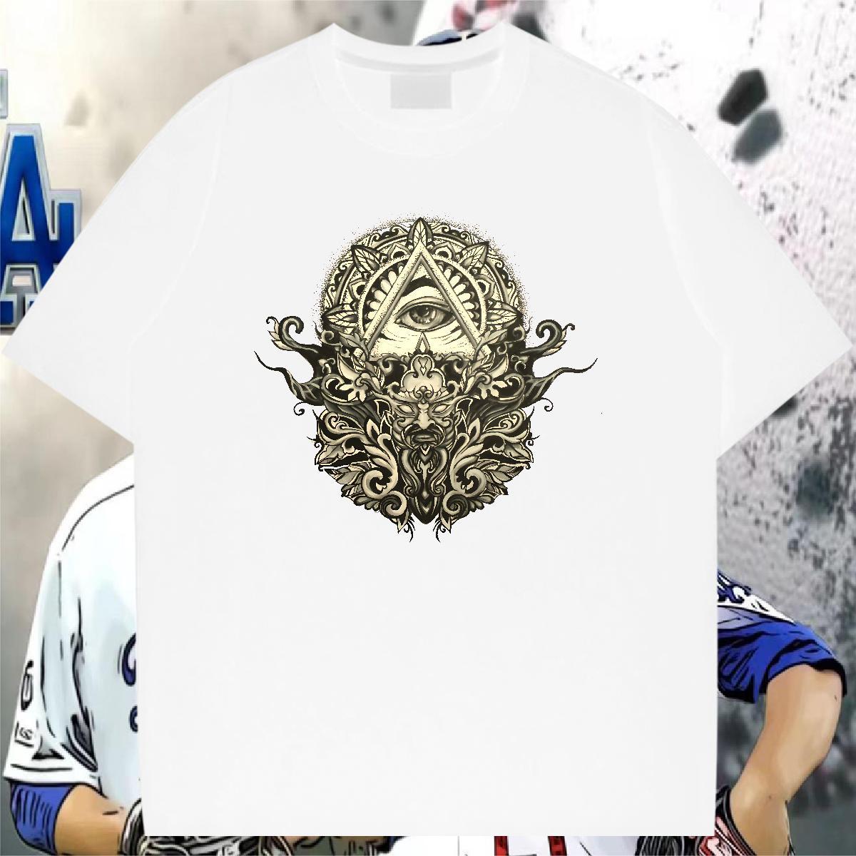 Classic Men T Shirts 100% Cotton 230g eye of the devil Sports Casual Custom Print Plus Size Short Sleeve Soft Tshirts Designer Fashion Top Tees