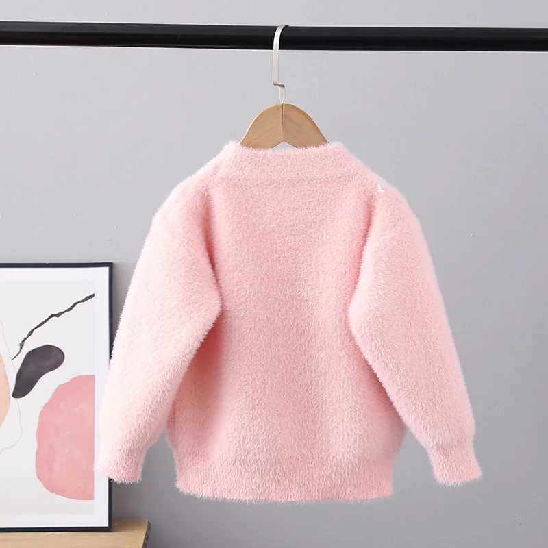 2022 Autumn and Winter Childrens Sweater Tuhua Girls Round Neck Knitwear Plush School 3-11 Year Old Teen Girls RankingW240824
