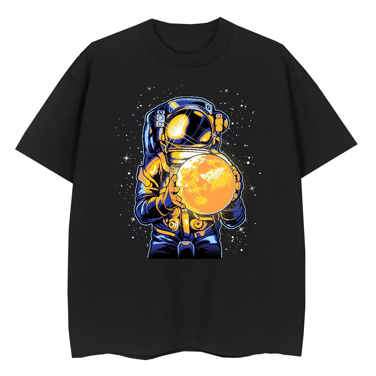 Loose fit Lady T shirt 100% Cotton 230g universe Sports Casual T Shirt For Woman Short Sleeve O-Neck DIY Anime Tee Shirt