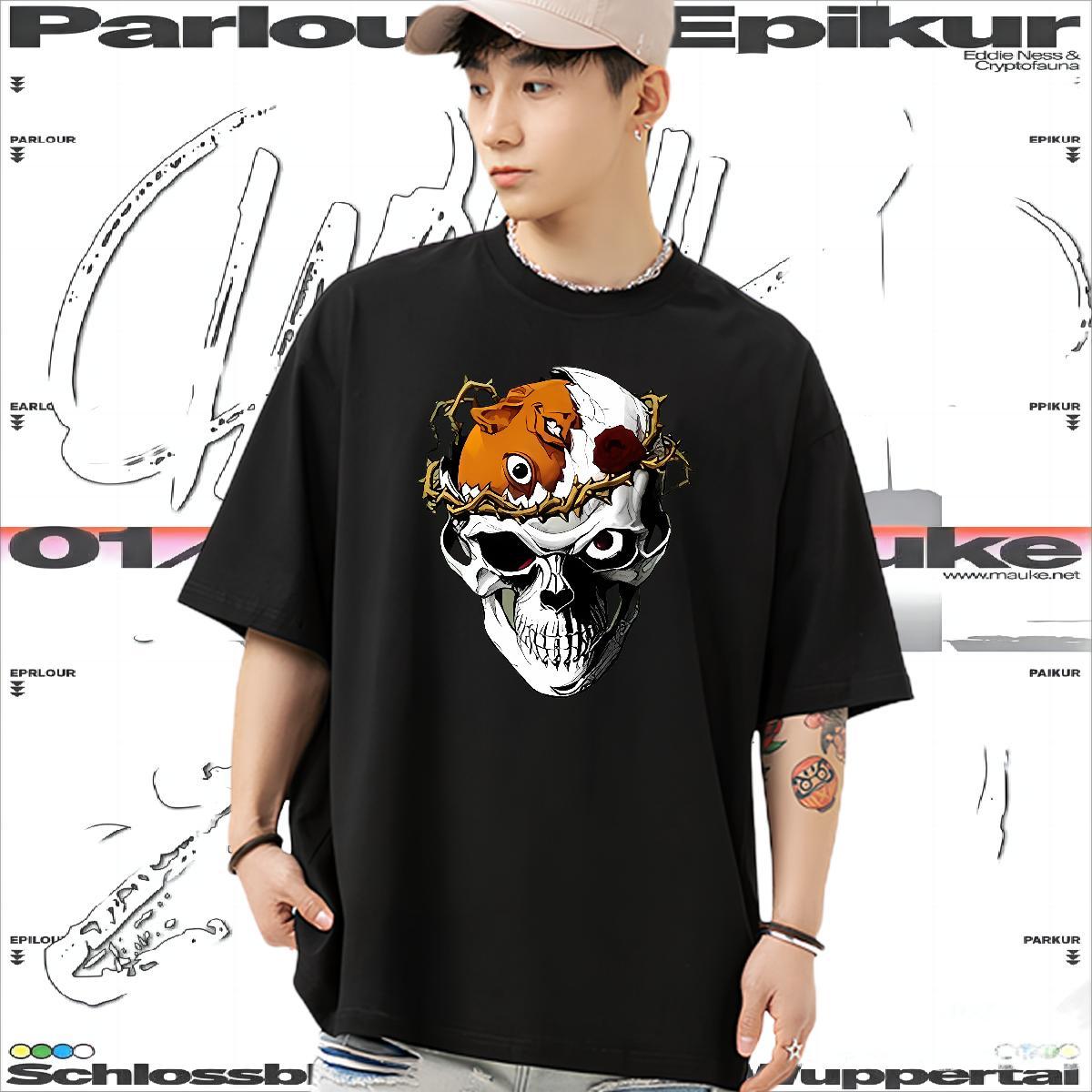 Popular T-Shirts for Men 230g Cotton monster Casual Daily Wear Plus Size Custom Breathable Short Sleeve Tshirts DIY Tees Shirts