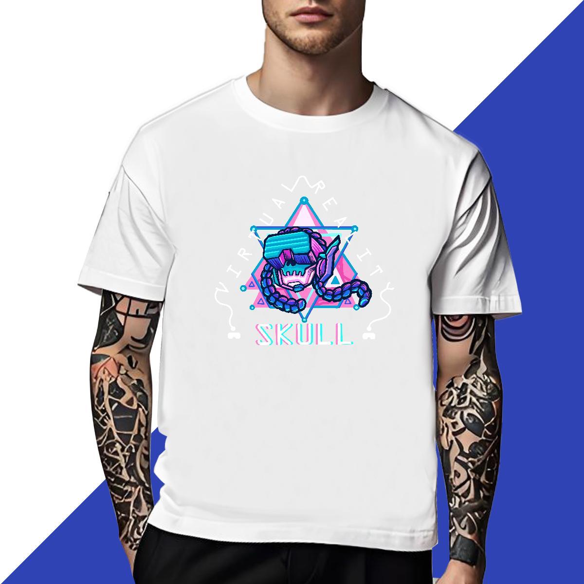 Loose Men T Shirts 230g 100% Cotton ET Summer Casual Asian Size Breathable Short Sleeve Mens Tshirts Brand Wear