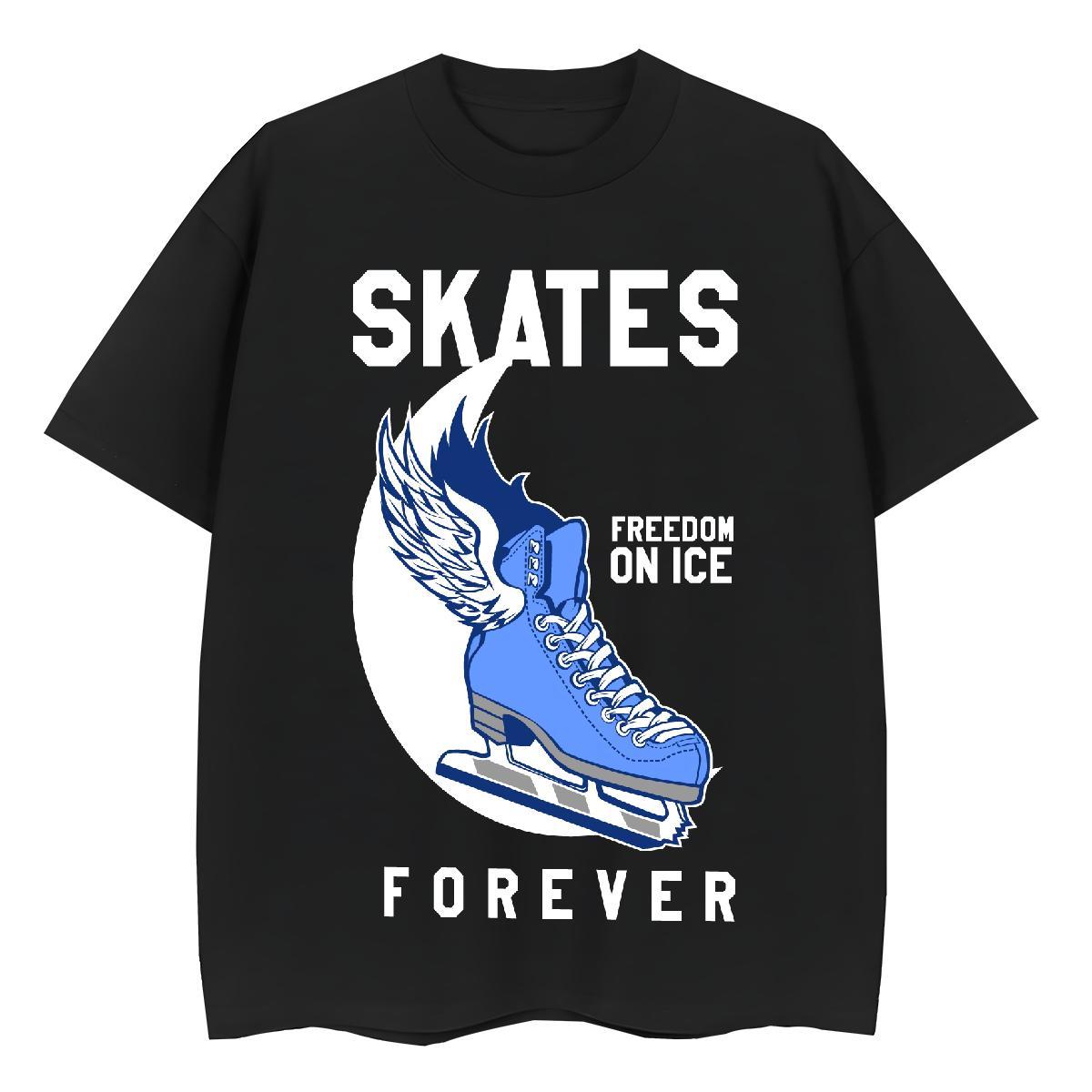 Lady Women Tshirts 230g 100% Cotton roller skate Daily Outfit T-Shirts for Women Breathable Crew Neck Oversized Tops