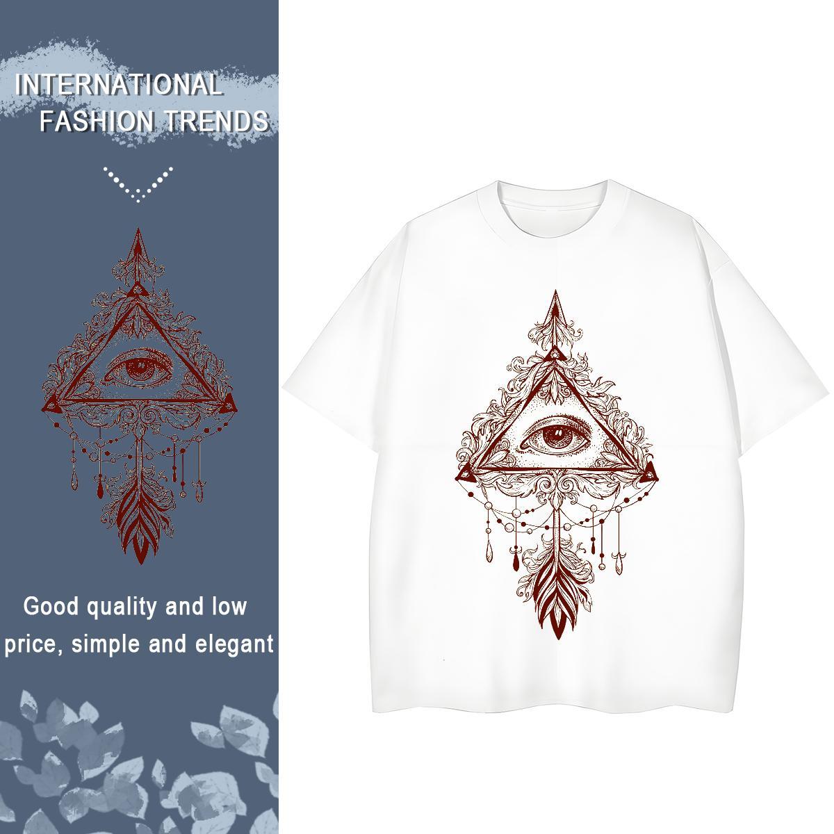 Comfortable T Shirt For Man 100% Cotton 230g eye of the devil Street Graphic Breathable Crew Neck Couples T Shirts Custom Top Tees
