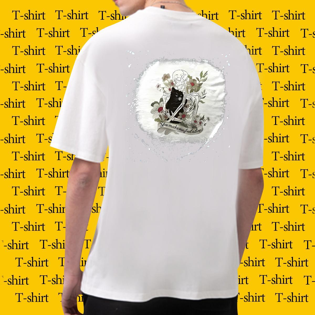 Loose T-Shirts for Men 230g 100% Cotton plant Daily Wear Black Oversized Breathable Couples T Shirts 2024 Designer Tee Shirt