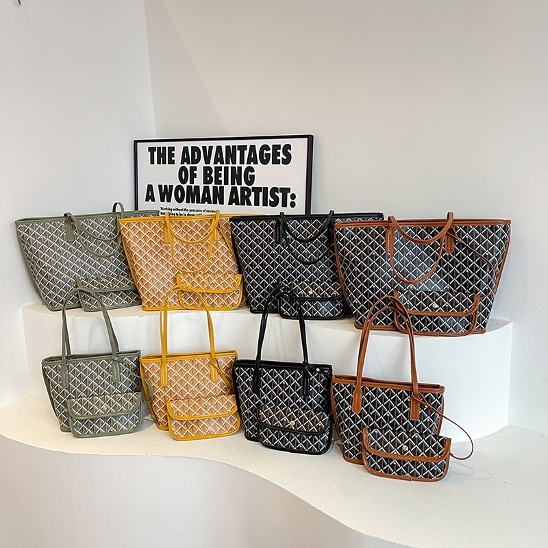 Solid Color Plaid PVC Tote Bag, Simple And Elegant, Suitable For Women's Daily Use, Commuting