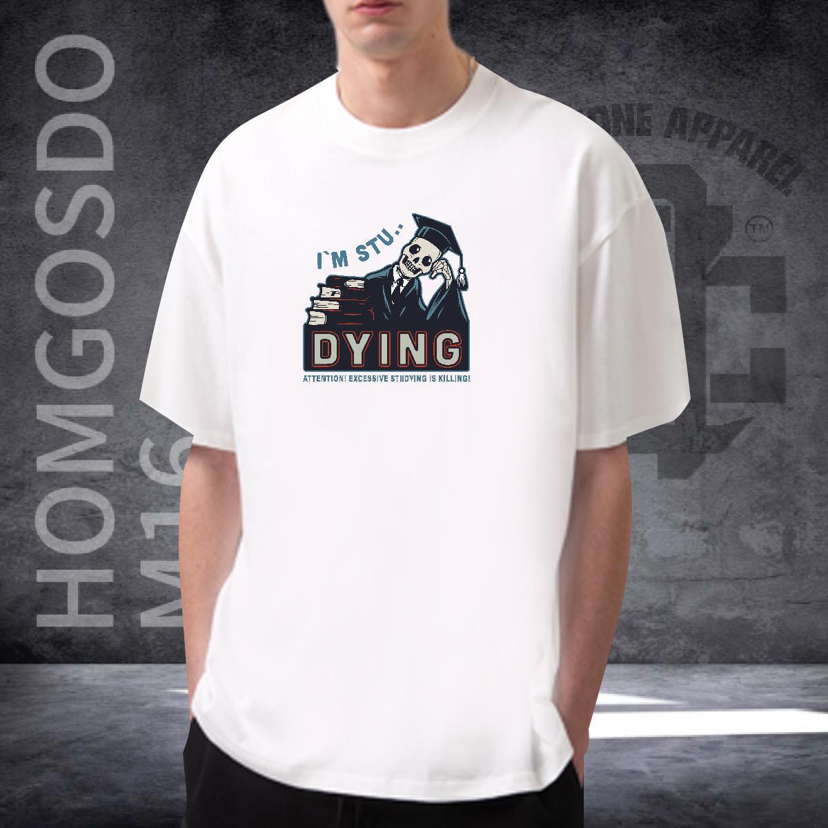 Classic T Shirts Men 100% Cotton 230g skull Hip Hop Street Custom Printed Breathable Crew Neck Men Clothes T-Shirt Fashion New Top Tees