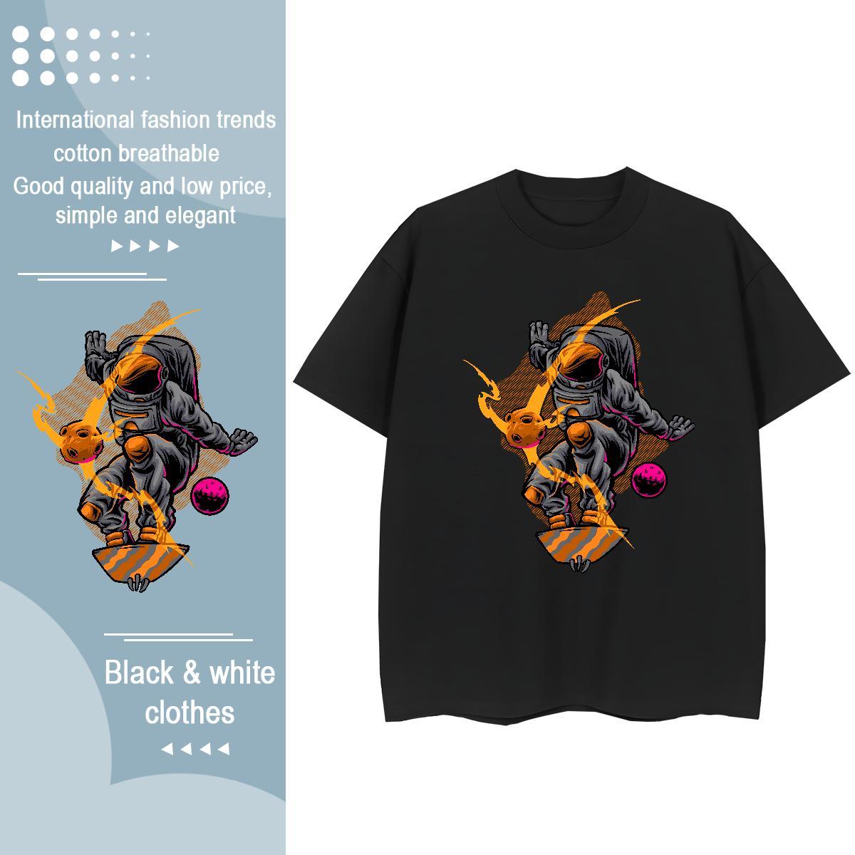 Unisex Tshirt for Man Woman 230g 100% Cotton cosmonaut Street Wear T Shirts Women Breathable Crew Neck Anime Tshirts