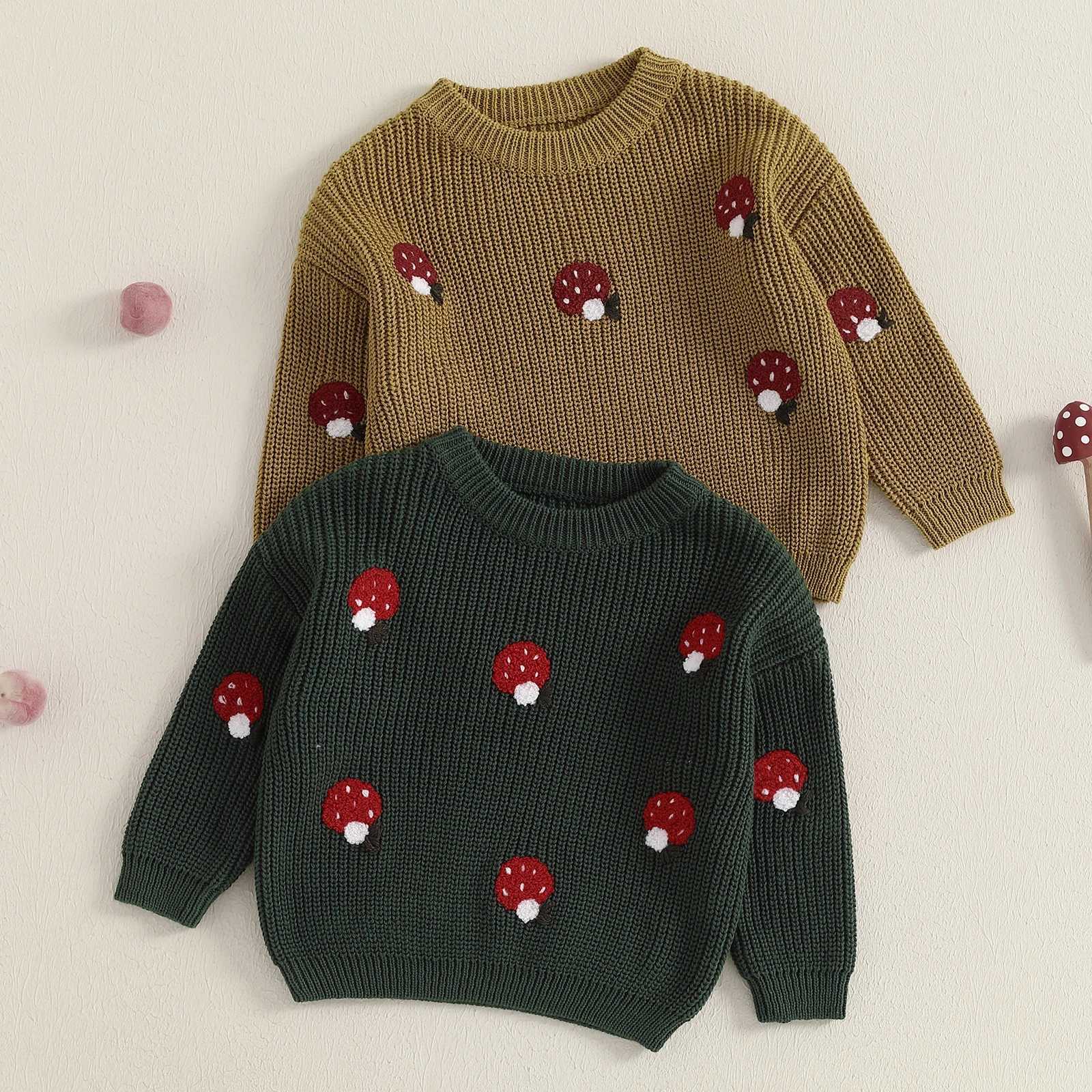 Citgeett autumn preschool newborn girl boy sweater casual embroidery warm knit long sleeved floral knit dressW240824