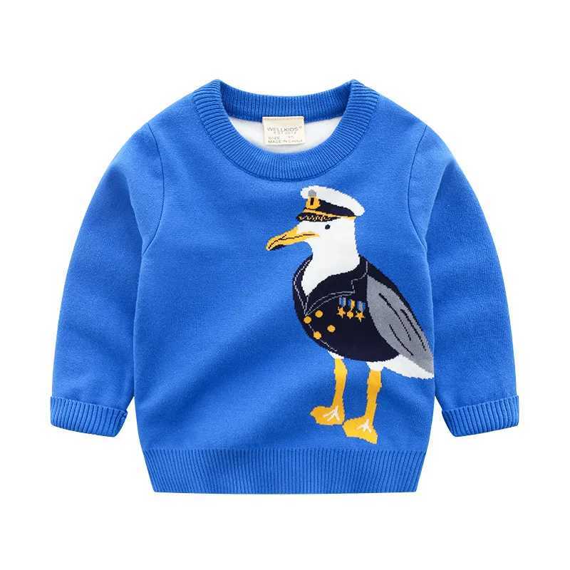 2024 autumn and winter childrens sportswear long sleeved cartoon animal childrens pulley 1-6 years old childrens knitting jumperW240824