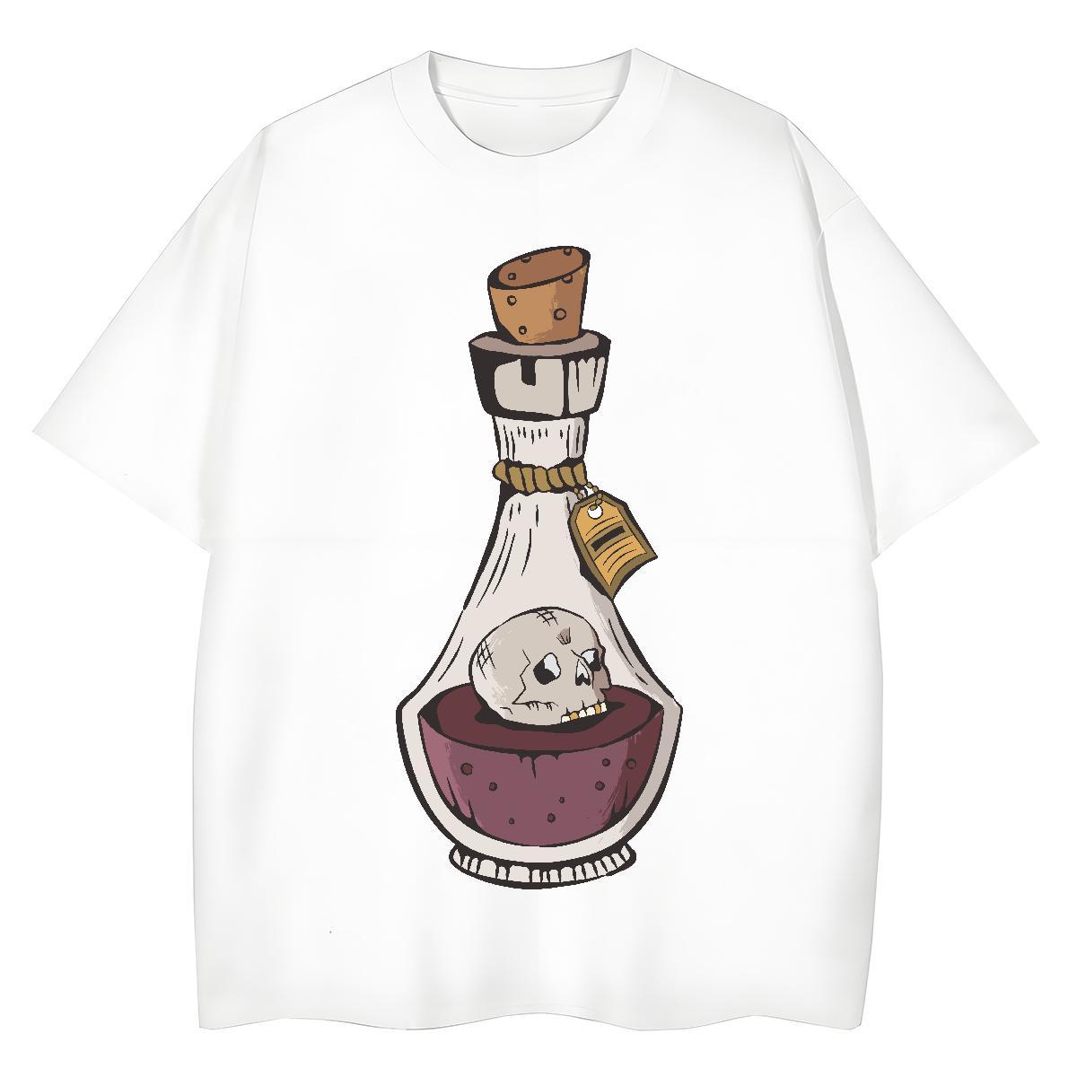 Cool Design Man T Shirts 230g 100% Cotton bottle Daily Wear DIY Short Sleeve Soft Couples T Shirts Fashion Casual Clothes