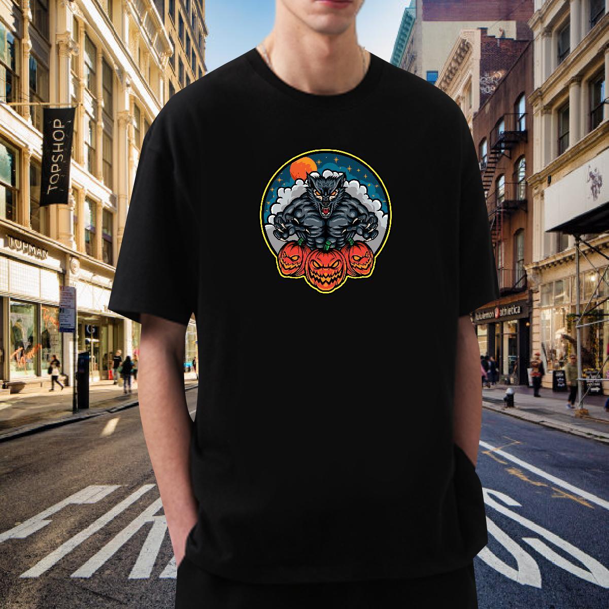 Soft T Shirt For Man 230g 100% Cotton skull Anime Printing Street Plus Size Cartoon Crew Neck Breathable Tshirt for Man Woman Customized Clothings