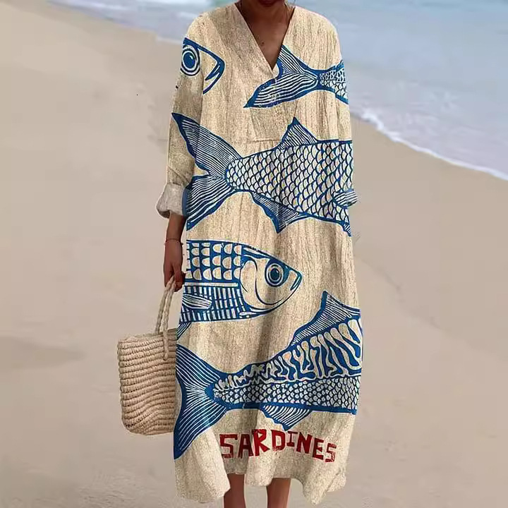 New Womens Striped Color Blocked Art Printed Elegant Dress