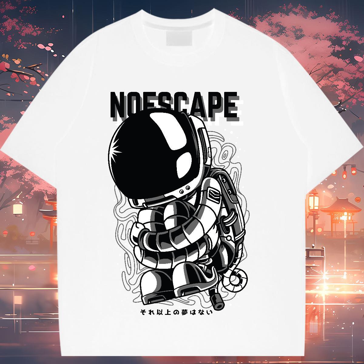 Unisex Tshirt for Man Woman 100% Cotton 230g cosmonaut Daily Wear Women T Shirts Breathable Skull Clothes