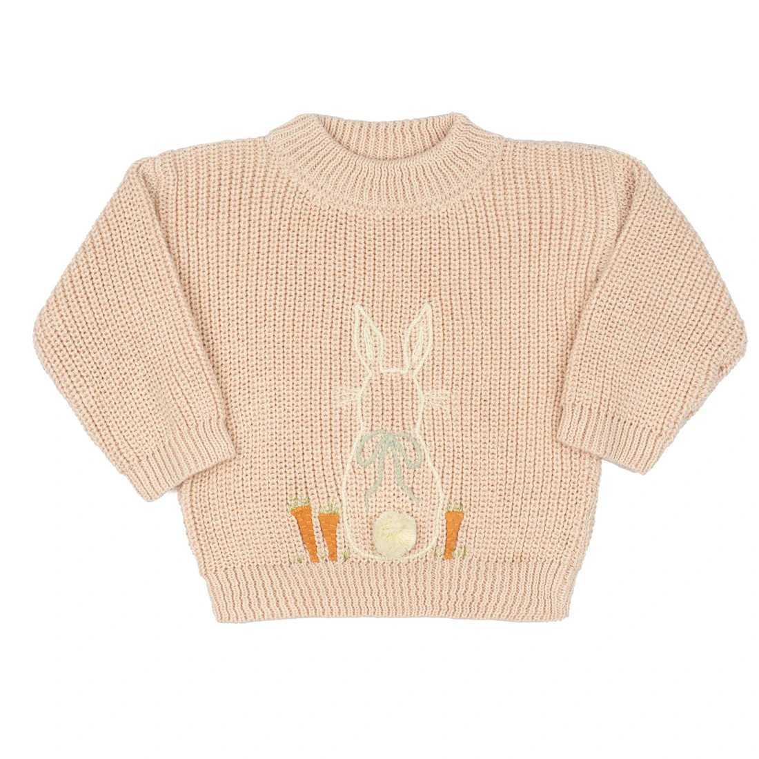 Childrens rabbit sweater ultra-fine cotton rabbit sweater zipper jumping cute childrens clothingW240824