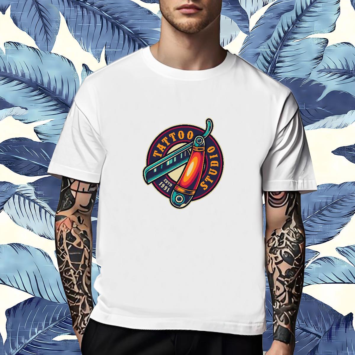 Comfortable Men T Shirts 230g Cotton tool Anime Printing Street DIY O-Neck Short Sleeve Tshirts Fashion Designer Tees
