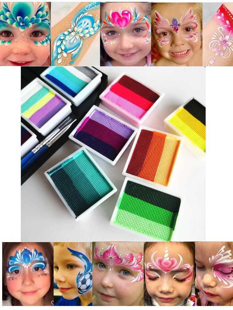 10g Rainbow Split Cake Facial Painting Human Art Halloween Decoration Festival Role Playing Holiday Makeup W240824