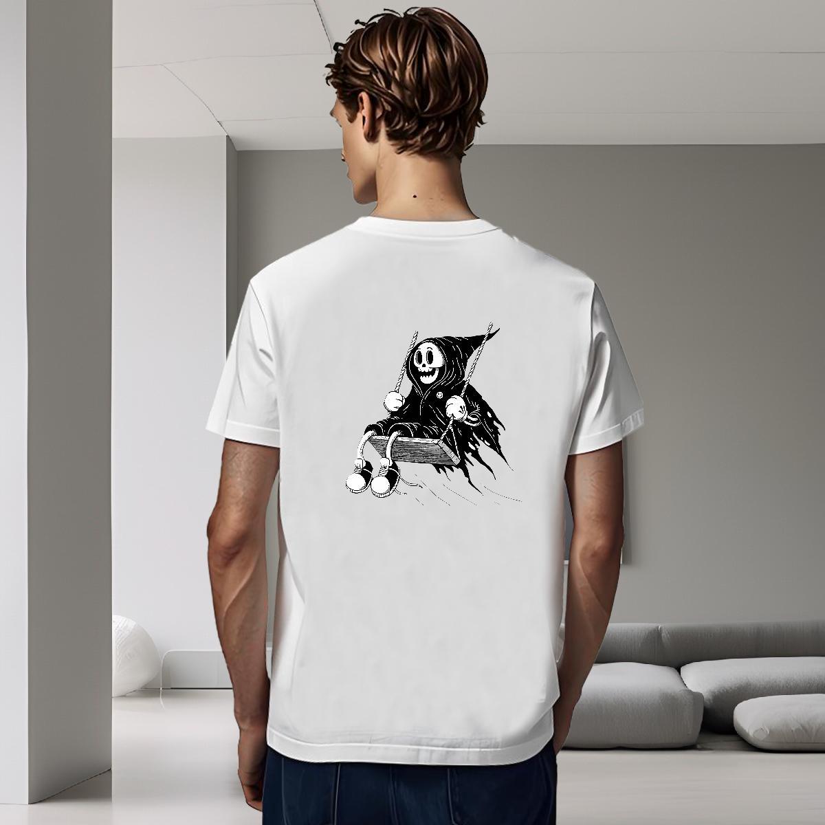 Cool Mens T Shirts 230g Cotton skull Hip Hop Oversized 3XL 4XL Pure Cotton Tshirt for Man Woman Fashion New Clothes