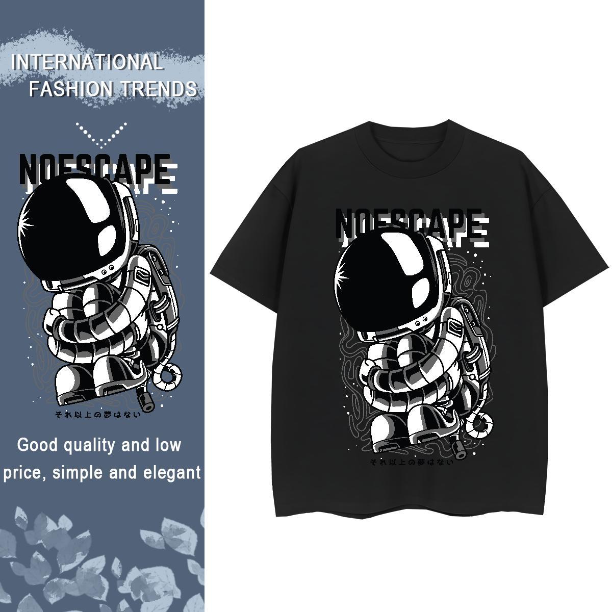 Unisex Womens Tshirts 230g 100% Cotton universe Daily Wear T shirt Comfortable Cartoon Print Tops Tees