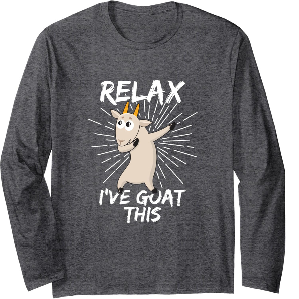 Long Sleeve Shirts for Men sweatshirt Relax I#39;ve Goat This Funny Dabbing Goat Dab Farm Lover Gift Long Sleeve Tee Streetwear Casual tops clothes