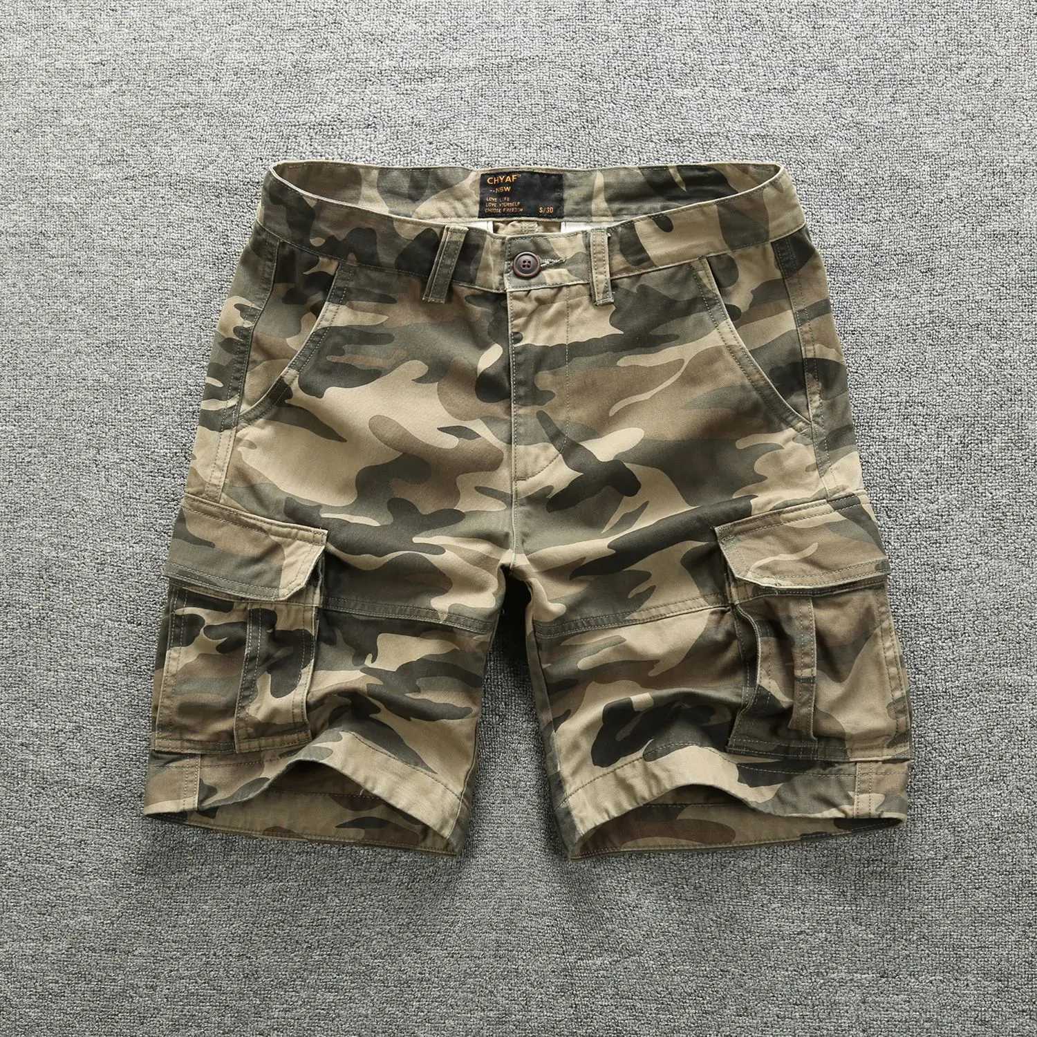 High quality brand 100% pure cotton mens commodity shorts new summer camouflage shorts American retro casual shortsW240713