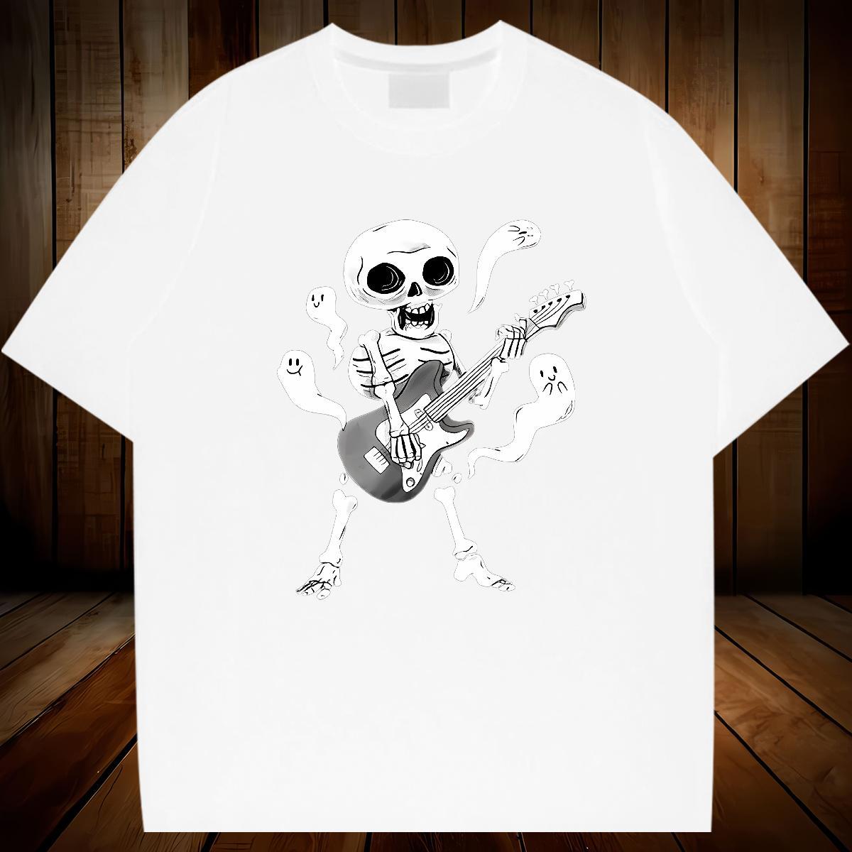 Soft T Shirts Men 100% Cotton 230g skull Hip Hop Street Graphic Breathable Short Sleeve Men Clothes T-Shirt Designer Tops Shirt