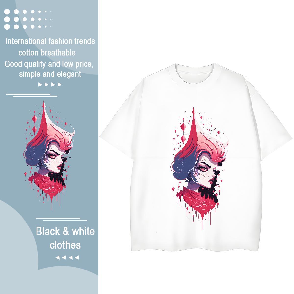 Brand Women Tshirts 100% Cotton 230g icon Casual T Shirt For Woman Round Neck Short Sleeve DIY Printed Clothes