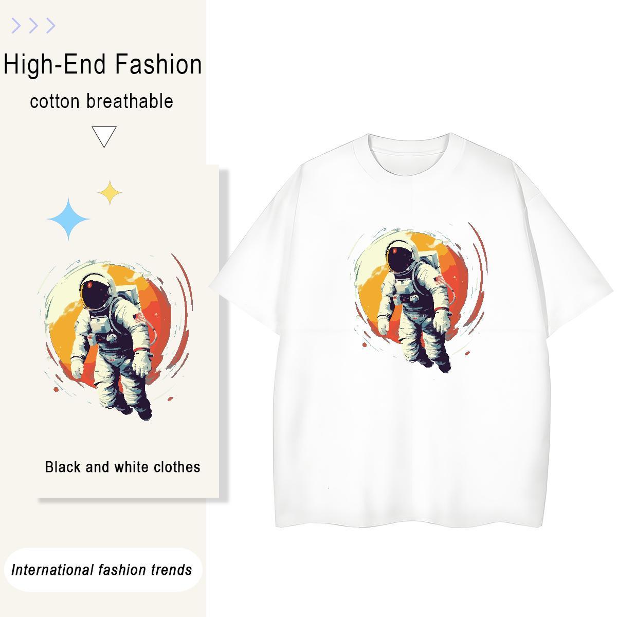 Designer Woman Tshirt 230g Pure Cotton universe Daily Outfit T-Shirts O Neck Short Sleeves White Plus Size Tops Shirt