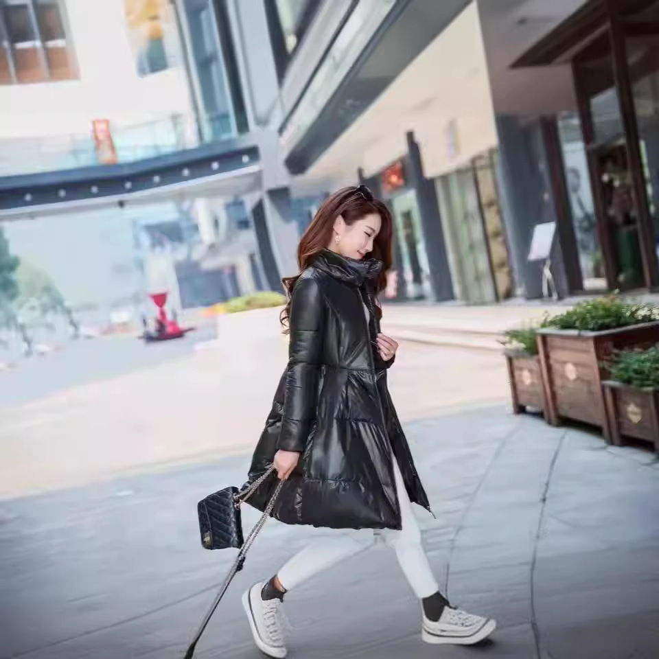 New Womens Long Style New Large Swing Down Cotton Jacket