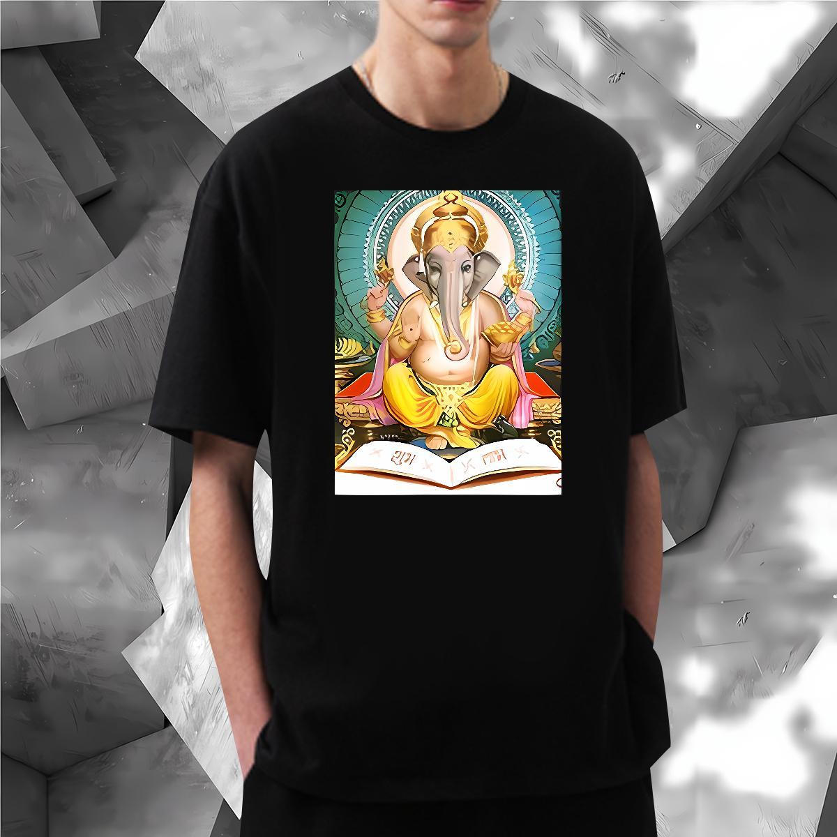 Comfortable Man T Shirts 230g Cotton elephant Daily Wear Custom Print Oversized O-Neck Short Sleeve Men Clothes T-Shirt 2024 Summer Tshirts