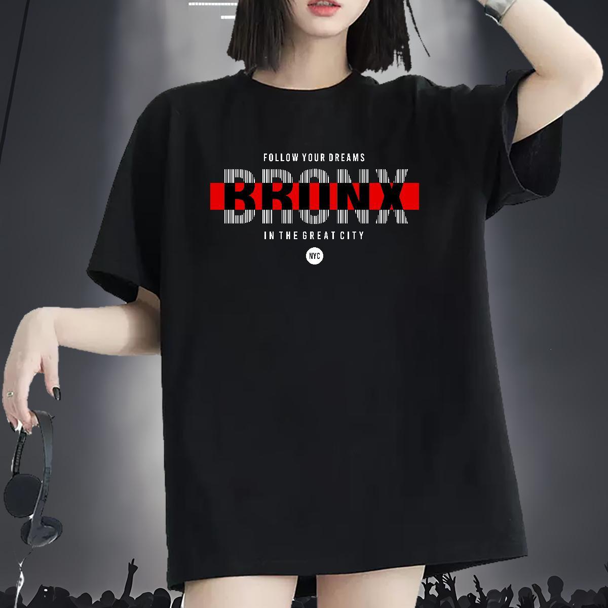 Unisex Womens Tshirts 230g Pure Cotton letter Street Casual T Shirts Women O Neck Short Sleeves Anime Print Tops