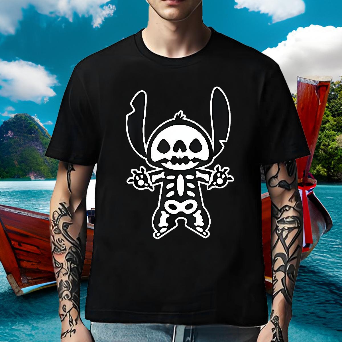 Loose Fit T Shirts Men 100% Cotton 230g skull High Street Hip Hop Customized Print Round Neck Short Sleeve Men Tees Wholesale Clothings