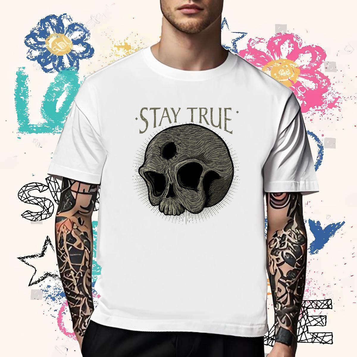 Designer Men T Shirts 230g 100% Cotton skull Street wear Hip Hop Cartoon Printing L-4XL Breathable Tshirt for Man Woman Designer Fashion Wear