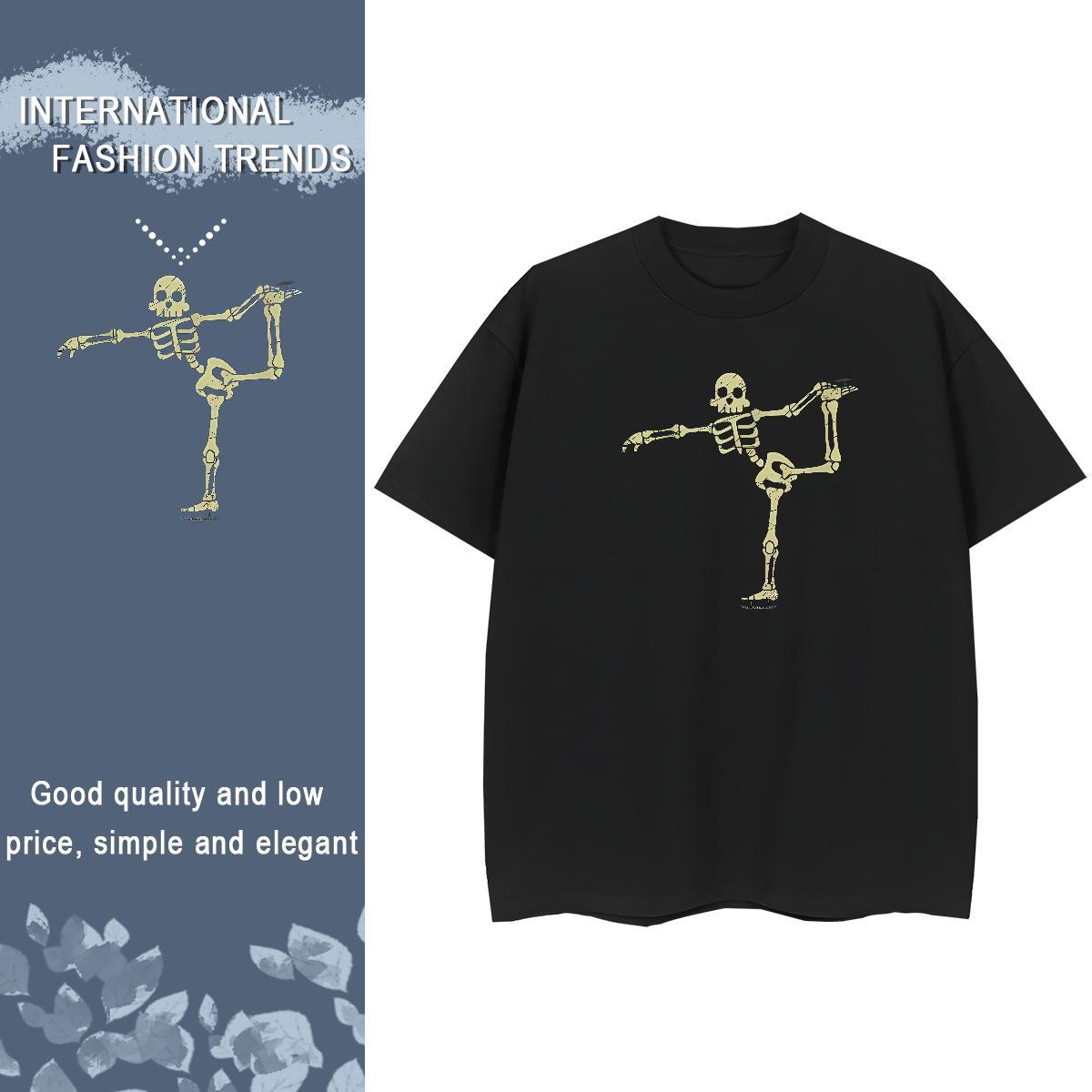 Comfortable T-Shirts for Men 230g 100% Cotton halloween Casual Daily Wear Custom Big Size Short Sleeve Soft Men Tops Tees DIY Tees Shirts