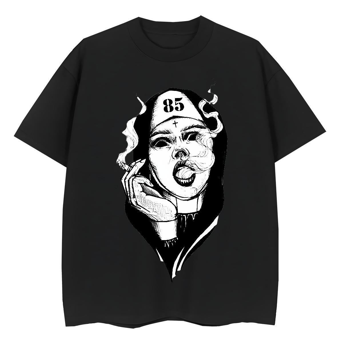 5A Tshirt for Man Woman 230g Pure Cotton nun Casual T Shirt For Woman Crew Neck DIY Anime Printed Clothings