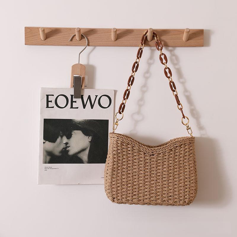 Uniquely designed single shoulder armpit bag portable straw bag versatile and popular woven straw bag