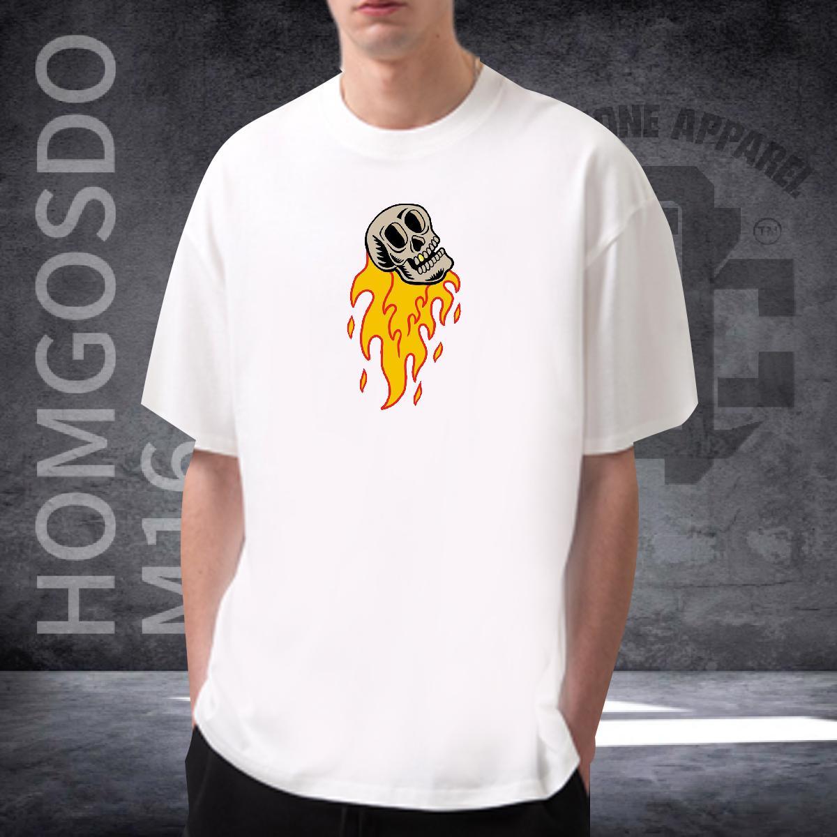 Cool Design Mens T Shirts 100% Cotton 230g skull Casual Beach DIY Printed Breathable Crew Neck Mens Tshirts Fashion Tees Shirts