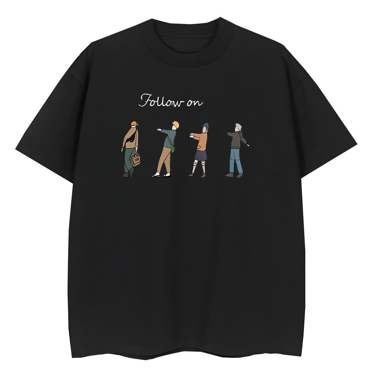 Loose fit Couples T Shirts 230g Cotton icon Summer Casual Women T Shirts Breathable Soft Cartoon Floral Printing Top Tees