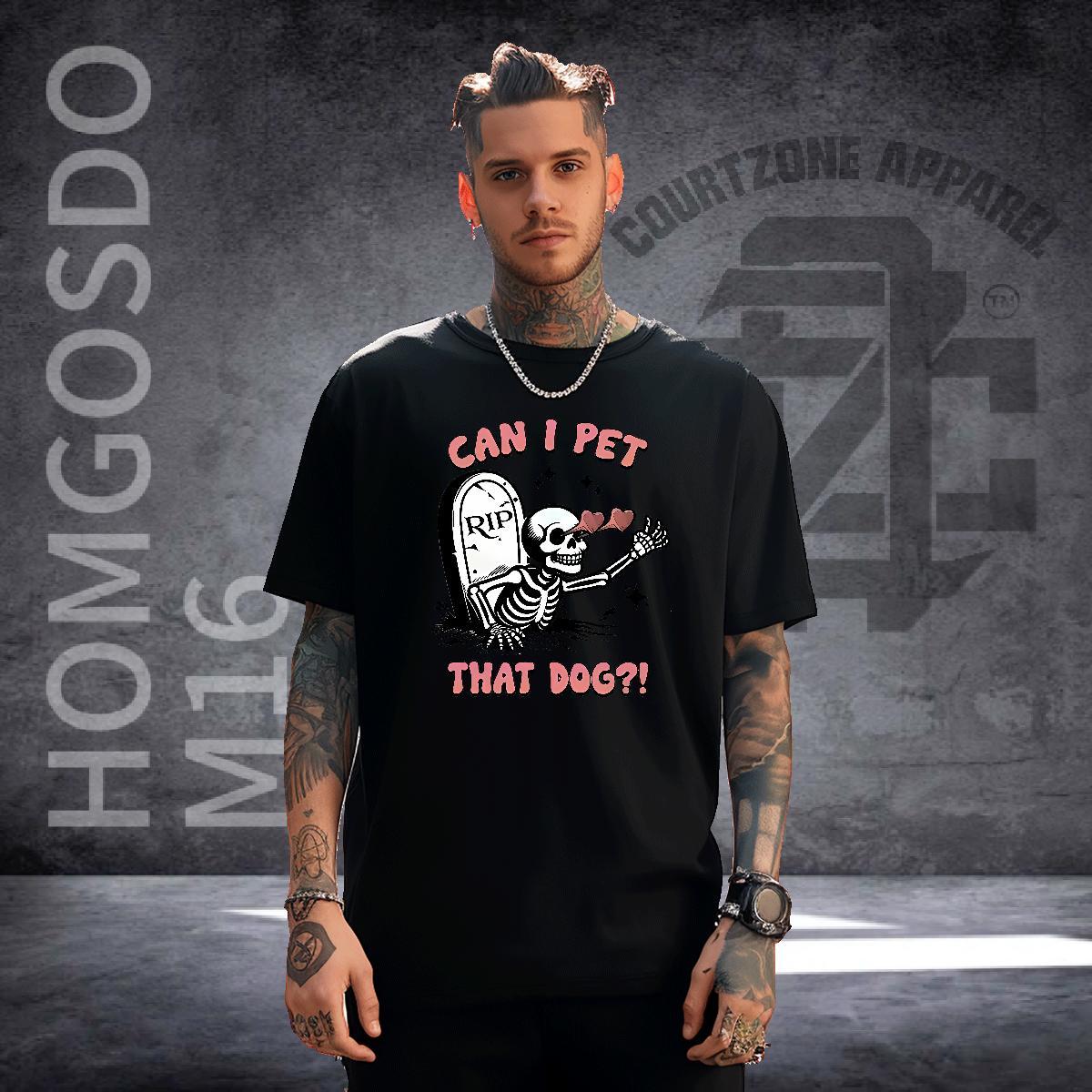 Comfortable Man T Shirts 230g 100% Cotton skull Anime Printing Street Custom Big Size Short Sleeve O-Neck Tshirts Customized Wear
