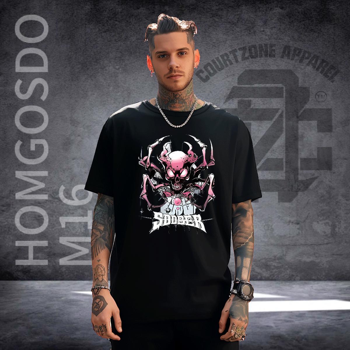 Loose T-Shirts 100% Cotton 230g monster Casual Daily Wear Customized Pure Cotton Men Tops Tees Fashion New Clothes
