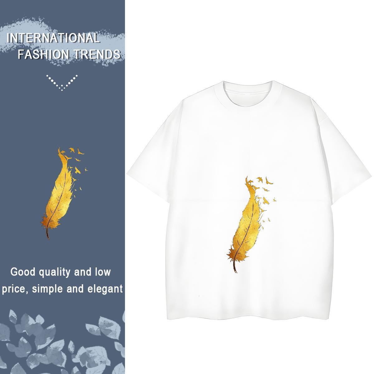 Designer Couples T Shirts 230g Cotton painting Casual Daily Wear Women T Shirts Comfortable DIY Printed Tees