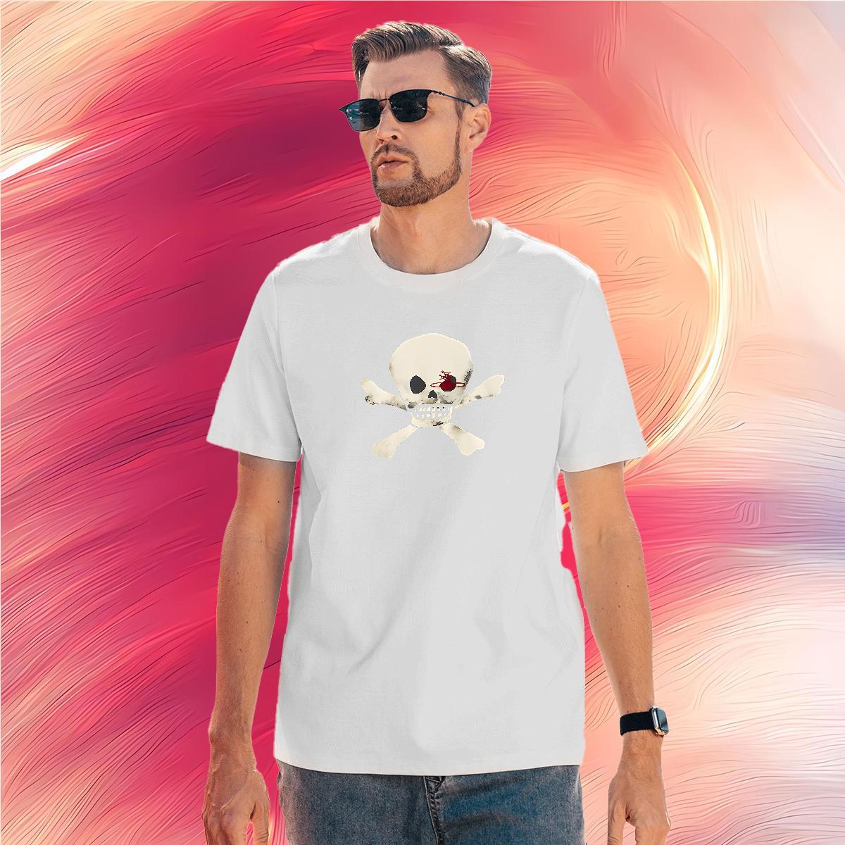 Cool Design Men T Shirts 230g Pure Cotton skull Street wear Hip Hop Custom Cartoon Breathable Crew Neck Men Tops Tees Designer Clothes